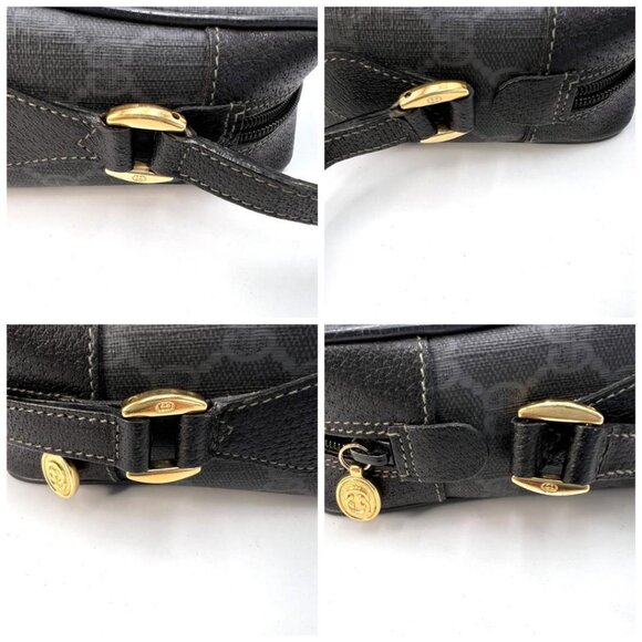 Gucci GG Vintage Ophidia Sherry Line Crossbody Bag Leather Black Purse - Picture 13 of 13